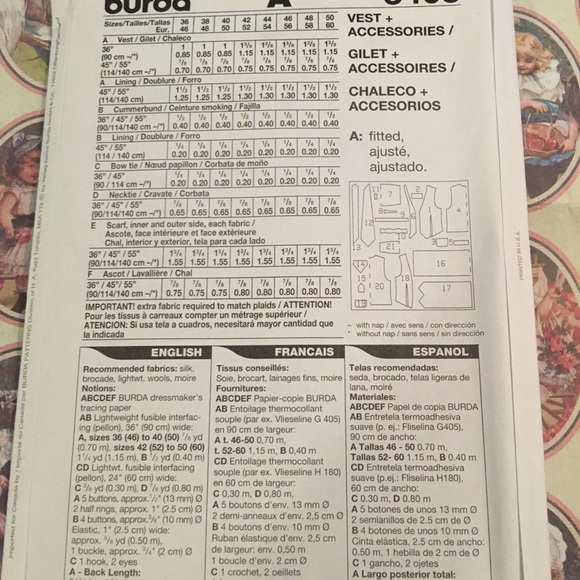 Burda Mens accessories sewing pattern TIES - Picture 2 of 2